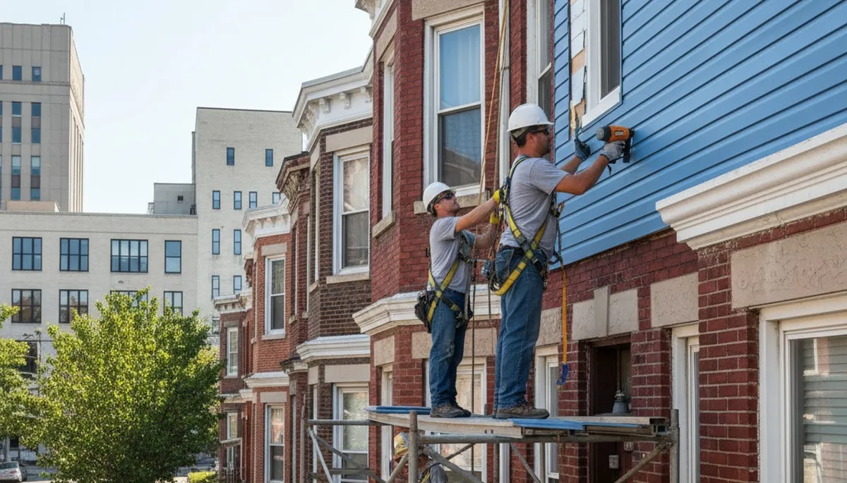 Philadelphia, PA siding contractor promoting vinyl siding installation and replacement services
