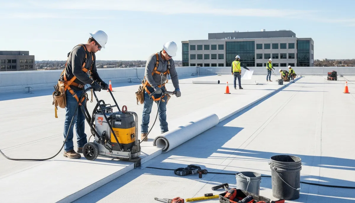 Philadelphia, PA commercial roofing service by FX Remodeling & Exteriors for local businesses